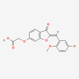 molecular formula C18H13BrO6 B2485521 (Z)-2-((2-(5-bromo-2-methoxybenzylidene)-3-oxo-2,3-dihydrobenzofuran-6-yl)oxy)acetic acid CAS No. 900897-73-6