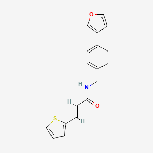 molecular formula C18H15NO2S B2485534 (E)-N-(4-(furan-3-yl)benzyl)-3-(thiophen-2-yl)acrylamide CAS No. 2035000-24-7