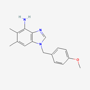 molecular formula C17H19N3O B2485535 1-(4-甲氧基苄基)-5,6-二甲基-1H-1,3-苯并咪唑-4-胺 CAS No. 338423-66-8