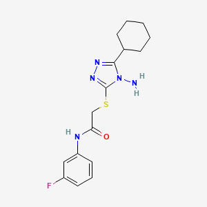 2-((4-amino-5-cyclohexyl-4H-1,2,4-triazol-3-yl)thio)-N-(3-fluorophenyl)acetamide