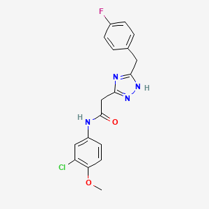 molecular formula C18H16ClFN4O2 B2485542 N-(3-chloro-4-methoxyphenyl)-2-(3-(4-fluorobenzyl)-1H-1,2,4-triazol-5-yl)acetamide CAS No. 1251556-69-0