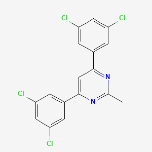 molecular formula C17H10Cl4N2 B2485545 4,6-Bis(3,5-dichlorophenyl)-2-methylpyrimidine CAS No. 1030380-50-7