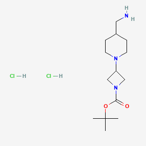 Tert-butyl 3-[4-(aminomethyl)piperidin-1-yl]azetidine-1-carboxylate;dihydrochloride