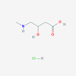 molecular formula C5H12ClNO3 B2485559 3-Hydroxy-4-(methylamino)butanoic acid hydrochloride CAS No. 1864061-06-2