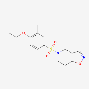 molecular formula C15H18N2O4S B2485562 5-((4-Ethoxy-3-methylphenyl)sulfonyl)-4,5,6,7-tetrahydroisoxazolo[4,5-c]pyridine CAS No. 2034427-92-2