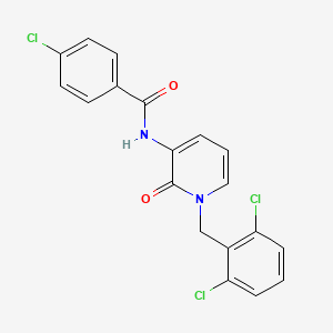 molecular formula C19H13Cl3N2O2 B2485575 4-chloro-N-[1-(2,6-dichlorobenzyl)-2-oxo-1,2-dihydro-3-pyridinyl]benzenecarboxamide CAS No. 338784-43-3