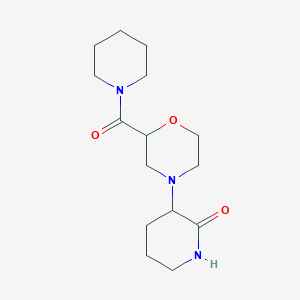 molecular formula C15H25N3O3 B2485578 3-[2-(Piperidine-1-carbonyl)morpholin-4-yl]piperidin-2-one CAS No. 2415452-79-6