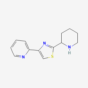 molecular formula C13H15N3S B2485589 2-(Piperidin-2-yl)-4-(pyridin-2-yl)thiazole CAS No. 1282816-13-0