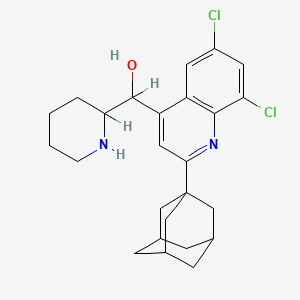 molecular formula C25H30Cl2N2O B2485592 [2-(1-Adamantyl)-6,8-dichloroquinolin-4-yl]-piperidin-2-ylmethanol CAS No. 785718-37-8