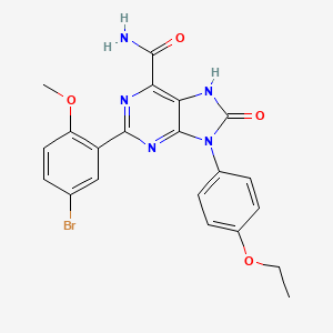 molecular formula C21H18BrN5O4 B2485594 2-(5-bromo-2-methoxyphenyl)-9-(4-ethoxyphenyl)-8-oxo-8,9-dihydro-7H-purine-6-carboxamide CAS No. 903324-68-5