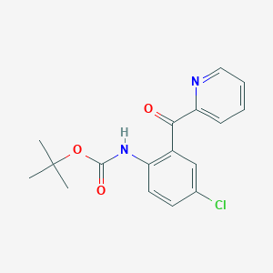 molecular formula C17H17ClN2O3 B2485600 tert-butyl N-[4-chloro-2-(pyridine-2-carbonyl)phenyl]carbamate CAS No. 308243-41-6