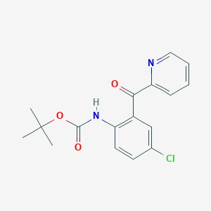 molecular formula C17H17ClN2O3 B2485600 叔丁基-N-[4-氯-2-(吡啶-2-甲酰)苯基]甲酸酯 CAS No. 308243-41-6