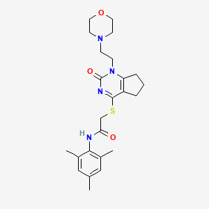 N-mesityl-2-((1-(2-morpholinoethyl)-2-oxo-2,5,6,7-tetrahydro-1H-cyclopenta[d]pyrimidin-4-yl)thio)acetamide