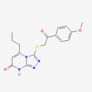 3-((2-(4-methoxyphenyl)-2-oxoethyl)thio)-5-propyl-[1,2,4]triazolo[4,3-a]pyrimidin-7(8H)-one