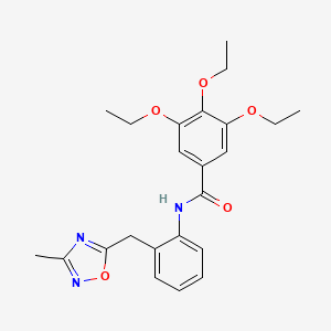molecular formula C23H27N3O5 B2485607 3,4,5-Triethoxy-N-{2-[(3-methyl-1,2,4-oxadiazol-5-YL)methyl]phenyl}benzamide CAS No. 1448052-61-6