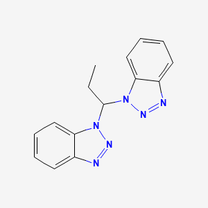 molecular formula C15H14N6 B2485617 1-[1-(Benzotriazol-1-yl)propyl]benzotriazole CAS No. 111098-66-9
