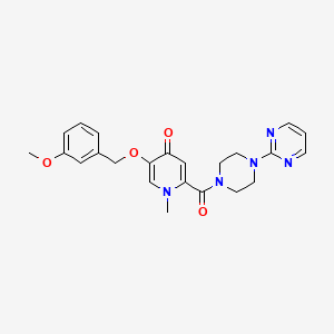 molecular formula C23H25N5O4 B2485627 5-((3-methoxybenzyl)oxy)-1-methyl-2-(4-(pyrimidin-2-yl)piperazine-1-carbonyl)pyridin-4(1H)-one CAS No. 1021250-18-9