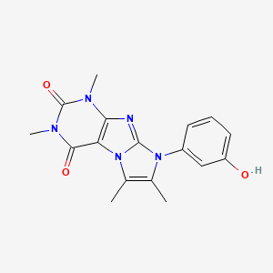 molecular formula C17H17N5O3 B2485630 8-(3-hydroxyphenyl)-1,3,6,7-tetramethyl-1H-imidazo[2,1-f]purine-2,4(3H,8H)-dione CAS No. 949247-18-1