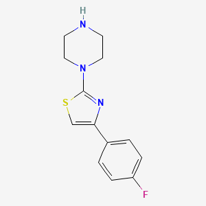 molecular formula C13H16Cl2FN3S B2485635 1-[4-(4-Fluorophenyl)-1,3-thiazol-2-yl]piperazine CAS No. 887625-25-4