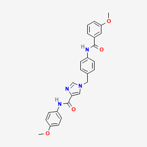 molecular formula C26H24N4O4 B2485639 1-(4-(3-methoxybenzamido)benzyl)-N-(4-methoxyphenyl)-1H-imidazole-4-carboxamide CAS No. 1251575-93-5