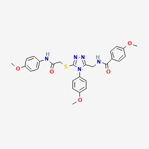 4-methoxy-N-((4-(4-methoxyphenyl)-5-((2-((4-methoxyphenyl)amino)-2-oxoethyl)thio)-4H-1,2,4-triazol-3-yl)methyl)benzamide