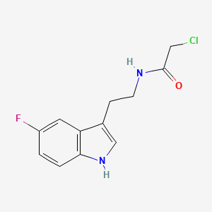 molecular formula C12H12ClFN2O B2485643 2-Chloro-N-[2-(5-fluoro-1H-indol-3-YL)ethyl]acetamide CAS No. 895641-21-1