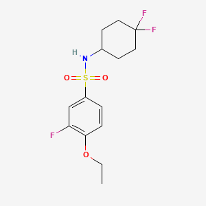 molecular formula C14H18F3NO3S B2485647 N-(4,4-difluorocyclohexyl)-4-ethoxy-3-fluorobenzenesulfonamide CAS No. 2034422-83-6