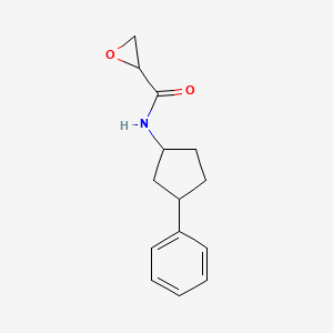 molecular formula C14H17NO2 B2485658 N-(3-Phenylcyclopentyl)oxirane-2-carboxamide CAS No. 2411280-24-3