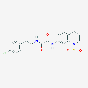 molecular formula C20H22ClN3O4S B2485660 N1-(4-chlorophenethyl)-N2-(1-(methylsulfonyl)-1,2,3,4-tetrahydroquinolin-7-yl)oxalamide CAS No. 941894-03-7