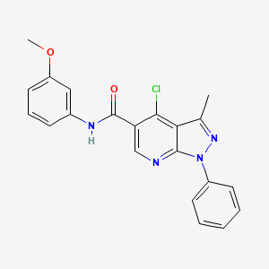 molecular formula C21H17ClN4O2 B2485663 4-chloro-N-(3-methoxyphenyl)-3-methyl-1-phenyl-1H-pyrazolo[3,4-b]pyridine-5-carboxamide CAS No. 899746-12-4