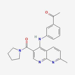 molecular formula C22H22N4O2 B2485664 N-[2-(4-chlorophenyl)-1H-indol-3-yl]-N'-(4-fluorobenzyl)urea CAS No. 1251585-74-6