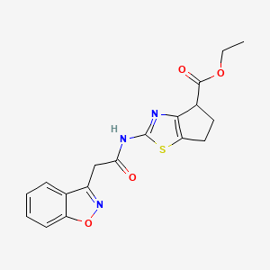 ethyl 2-(2-(benzo[d]isoxazol-3-yl)acetamido)-5,6-dihydro-4H-cyclopenta[d]thiazole-4-carboxylate