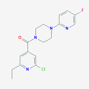 molecular formula C17H18ClFN4O B2485670 (2-Chloro-6-ethylpyridin-4-yl)-[4-(5-fluoropyridin-2-yl)piperazin-1-yl]methanone CAS No. 2224241-88-5