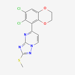 5-(6,7-Dichloro-2,3-dihydro-1,4-benzodioxin-5-yl)[1,2,4]triazolo[1,5-a]pyrimidin-2-yl methyl sulfide