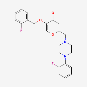 molecular formula C23H22F2N2O3 B2485673 5-[(2-氟苯基)甲氧基]-2-[[4-(2-氟苯基)哌嗪-1-基]甲基]吡喃-4-酮 CAS No. 898421-25-5