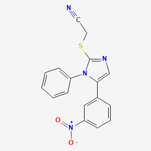 2-((5-(3-nitrophenyl)-1-phenyl-1H-imidazol-2-yl)thio)acetonitrile