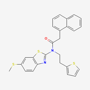 N-(6-(methylthio)benzo[d]thiazol-2-yl)-2-(naphthalen-1-yl)-N-(2-(thiophen-2-yl)ethyl)acetamide