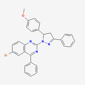 6-bromo-2-(5-(4-methoxyphenyl)-3-phenyl-4,5-dihydro-1H-pyrazol-1-yl)-4-phenylquinazoline