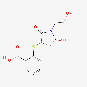 2-((1-(2-Methoxyethyl)-2,5-dioxopyrrolidin-3-yl)thio)benzoic acid