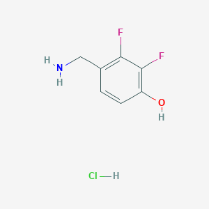 molecular formula C7H8ClF2NO B2485686 4-(Aminométhyl)-2,3-difluorophénol ; chlorhydrate CAS No. 2503203-53-8