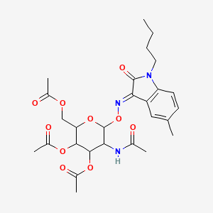 (E)-5-acetamido-2-(acetoxymethyl)-6-(((1-butyl-5-methyl-2-oxoindolin-3-ylidene)amino)oxy)tetrahydro-2H-pyran-3,4-diyl diacetate