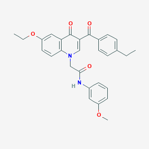 molecular formula C29H28N2O5 B2485706 2-(6-ethoxy-3-(4-ethylbenzoyl)-4-oxoquinolin-1(4H)-yl)-N-(3-methoxyphenyl)acetamide CAS No. 898342-93-3