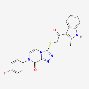 molecular formula C22H16FN5O2S B2485719 7-(4-fluorophenyl)-3-{[2-(2-methyl-1H-indol-3-yl)-2-oxoethyl]thio}[1,2,4]triazolo[4,3-a]pyrazin-8(7H)-one CAS No. 1189482-95-8