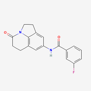 molecular formula C18H15FN2O2 B2485721 3-fluoro-N-(4-oxo-2,4,5,6-tetrahydro-1H-pyrrolo[3,2,1-ij]quinolin-8-yl)benzamide CAS No. 898435-13-7