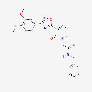 molecular formula C25H24N4O5 B2485731 2-(3-(3-(3,4-dimethoxyphenyl)-1,2,4-oxadiazol-5-yl)-2-oxopyridin-1(2H)-yl)-N-(4-methylbenzyl)acetamide CAS No. 1357746-64-5