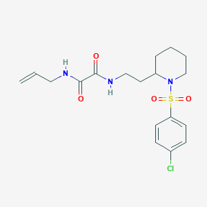 molecular formula C18H24ClN3O4S B2485732 N1-allyl-N2-(2-(1-((4-chlorophenyl)sulfonyl)piperidin-2-yl)ethyl)oxalamide CAS No. 898406-50-3