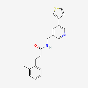 molecular formula C20H20N2OS B2485736 N-((5-(thiophen-3-yl)pyridin-3-yl)methyl)-3-(o-tolyl)propanamide CAS No. 1795471-30-5