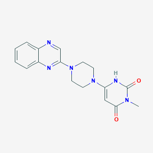 molecular formula C17H18N6O2 B2485738 3-methyl-6-(4-(quinoxalin-2-yl)piperazin-1-yl)pyrimidine-2,4(1H,3H)-dione CAS No. 2310098-01-0