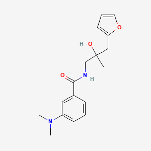 molecular formula C17H22N2O3 B2485741 3-(dimethylamino)-N-(3-(furan-2-yl)-2-hydroxy-2-methylpropyl)benzamide CAS No. 1798456-37-7
