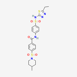 N-(4-(N-(5-ethyl-1,3,4-thiadiazol-2-yl)sulfamoyl)phenyl)-4-((4-methylpiperidin-1-yl)sulfonyl)benzamide